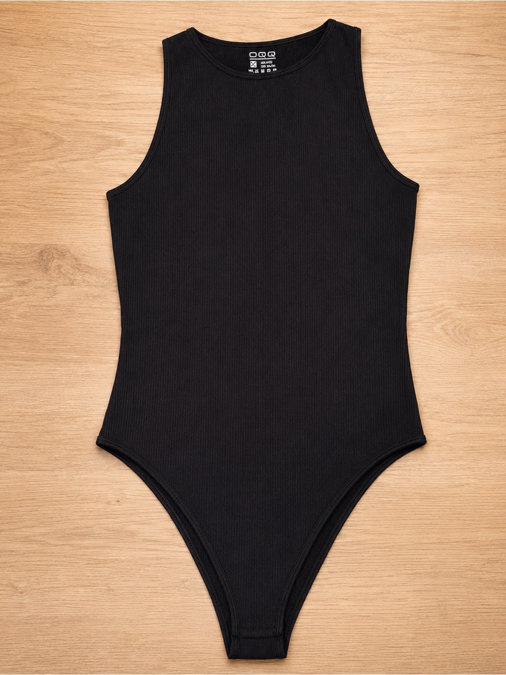OQQ Ribbed Sleeveless One-Piece Bodysuit